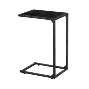 melos c shaped end table, snack side table, c tables for couch, couch tables that slide under, for living room, bedroom, black