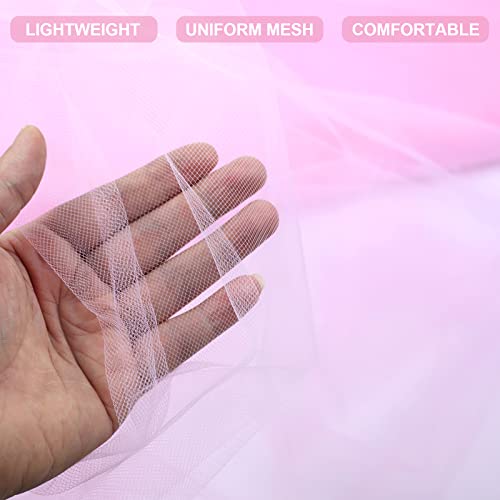 BIT.FLY 54" x 20 Yards Light Pink Tulle Fabric Rolls Bolt for Wedding Party Baby Shower Decor Tutu Spool Tulle Ribbon Wraping