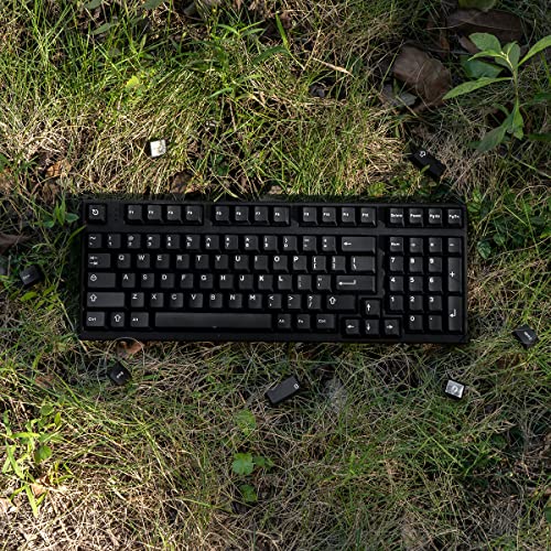 Black WOB Keycaps Doubleshot Cherry Profile 121 Keys Custom Minimalist Keycaps Set for 60% 65% 70% 75% 100% Cherry MX Gateron Kailh Switches Mechanical Keyboards