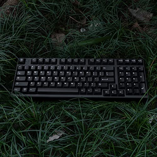 Black WOB Keycaps Doubleshot Cherry Profile 121 Keys Custom Minimalist Keycaps Set for 60% 65% 70% 75% 100% Cherry MX Gateron Kailh Switches Mechanical Keyboards