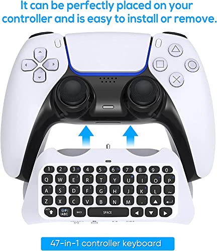 Rzzhgzq Wireless Controller Keyboard for PS5 Wireless Controller Keyboard for PS5 Mini Game Keyboard Built-in Speaker & 3.5MM Audio Jack for Playstation 5