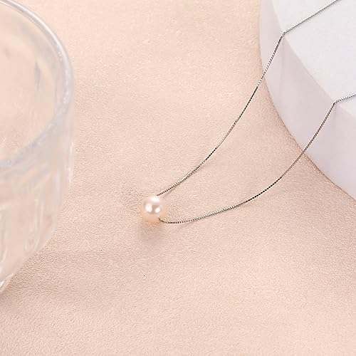 Sereney 18th Birthday Gifts for Girls S925 Sterling Silver Pink Pearl Necklace as Gifts for 18 Year Old Girl,Adujustable Length 18 Birthday Gifts for Girls Trendy 2023