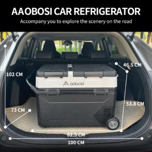 AAOBOSI 12 Volt Car Refrigerator-Portable Car Fridge Freezer Dual Zone APP Control,60 Quart (57L) -4℉-68℉ Electric Compressor Cooler 12/24V DC and 100-240V AC