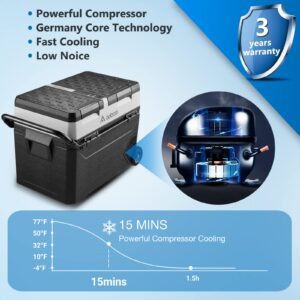 AAOBOSI 12 Volt Car Refrigerator-Portable Car Fridge Freezer Dual Zone APP Control,60 Quart (57L) -4℉-68℉ Electric Compressor Cooler 12/24V DC and 100-240V AC