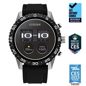 Citizen CZ Smart PQ2 44MM Sport Smartwatch with YouQ App with IBM Watson® AI and NASA research, Wear OS by Google, HR, GPS, Fitness Tracker, Amazon Alexa™, iPhone Android Compatible, IPX6 Rating