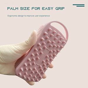 Gentle Massage Silicone Bath Scrub for All Kinds of Skin Slows Aging Smooths Cellulite Double-sided Body Brush Foam Great & Deep Cleansing for Men Women Children