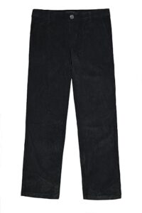 gingtto black corduroy pants men slim fit,flat-front casual pants business men size 36