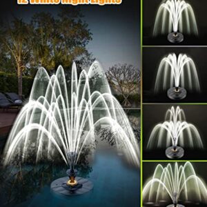 SZMP Floating Pool Fountain 2023 Upgraded, 6W Waterfall Fountain Light Show with 2 Sprinkler Modes, Pond Water Fountain for Above Ground Pool, Pond, Lake, Garden, Outdoor-32.8ft Power Cord & Adapter