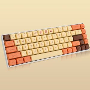 Taeeiancd Keycaps 60 Percent 137 Keys Custom Gaming Keycaps PBT Dye-Sublimation XDA Profile ANSI US Layout for Cherry MX Switches 61 64 68 87 104 108 Mechanical Keyboard (Yellow Lightning)