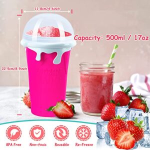 Nenkarn Slushy Maker Cup, Upgrade 17oz/500ml Slushie Cup, Quick Frozen Magic Cup, Double Layers Slushie Maker Cup, Cool Stuff Birthday Gifts for Kids (Rose)