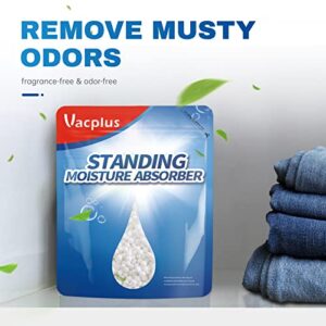 Vacplus Moisture Absorbers 12 Pack, Standing Humidity Packs for Narrow Flat Surfaces, Effective Closet Dehumidifier with Visible Water Level for Bathrooms, Kitchens & Bookshelves, Fragrance-Free