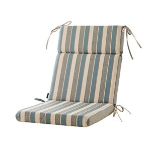 blisswalk outdoor chair cushion bottom and back，one piece high back adirondack chair cushion, patio cushions for bifold lawn chair 45.5" x 21", 1 count,stripe