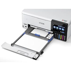 Epson EcoTank Photo ET-8500 Wireless Color All-in-One Supertank Printer, White - Print Scan Copy - 15 ppm, 5760 x 1440 dpi, 4.3" Touchscreen LCD, 30-Sheet ADF, Auto 2-Sided Printing, Ethernet