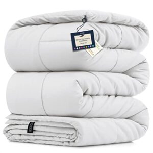 belador white comforter duvet insert full size bed comforter- all-season down alternative comforters, mid-plush lightweight comforter, box quilted siliconized fiberfill oeko-tex hotel comforter