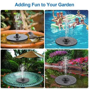 GAIZERL 3.5W Solar Fountain with Battery - Work On Cloudy Days - 2023 Upgrade Glass Panel Solar Bird Bath Fountain, Hummingbird Water Feature Pump with 7 Nozzles, 4 Fixed Pipes for Garden, Pool, Pond