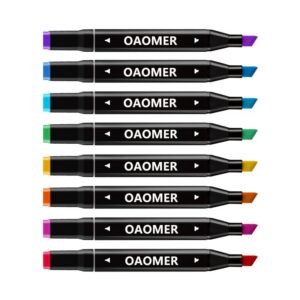 oaomer 80 colors alcohol markers pen set dual tip markers twin for teens adult coloring book artist permanent markers drawing art graphic marker and highlighting illustration (black shell)