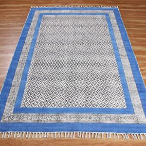 Blue Garden yoga mat Custom size rug Dining room rug Outdoor patio rug Indian handmade rug Square cotton rug Hallway runner rug Stair runner rug Rug for kitchen