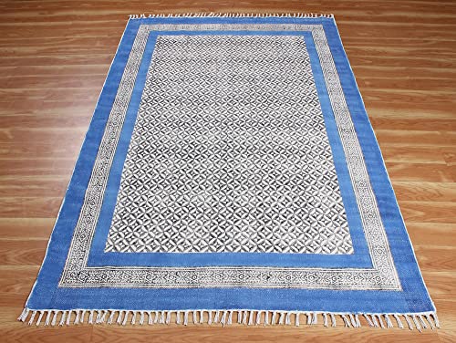 Blue Garden yoga mat Custom size rug Dining room rug Outdoor patio rug Indian handmade rug Square cotton rug Hallway runner rug Stair runner rug Rug for kitchen