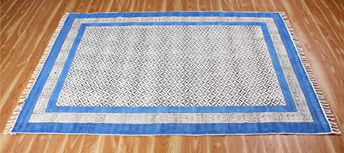 Blue Garden yoga mat Custom size rug Dining room rug Outdoor patio rug Indian handmade rug Square cotton rug Hallway runner rug Stair runner rug Rug for kitchen