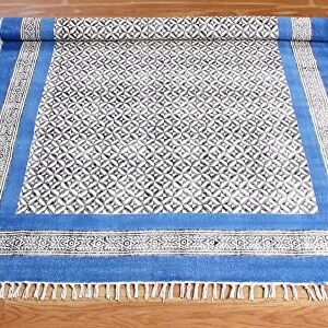 Blue Garden yoga mat Custom size rug Dining room rug Outdoor patio rug Indian handmade rug Square cotton rug Hallway runner rug Stair runner rug Rug for kitchen