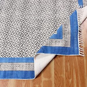 Blue Garden yoga mat Custom size rug Dining room rug Outdoor patio rug Indian handmade rug Square cotton rug Hallway runner rug Stair runner rug Rug for kitchen