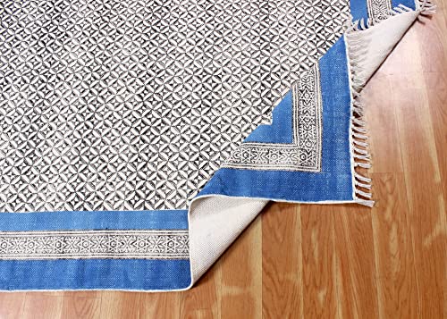 Blue Garden yoga mat Custom size rug Dining room rug Outdoor patio rug Indian handmade rug Square cotton rug Hallway runner rug Stair runner rug Rug for kitchen