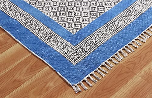 Blue Garden yoga mat Custom size rug Dining room rug Outdoor patio rug Indian handmade rug Square cotton rug Hallway runner rug Stair runner rug Rug for kitchen