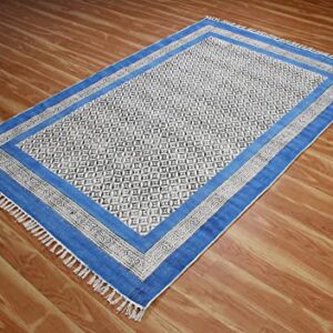 Blue Garden yoga mat Custom size rug Dining room rug Outdoor patio rug Indian handmade rug Square cotton rug Hallway runner rug Stair runner rug Rug for kitchen