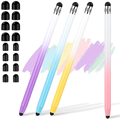 Stylus Pens for Touch Screens, CCIVV 4-Pack Stylus Compatible with iPhone, iPad Pro, Samsung Galaxy, Tablets + 16 Extra Replaceable Tips