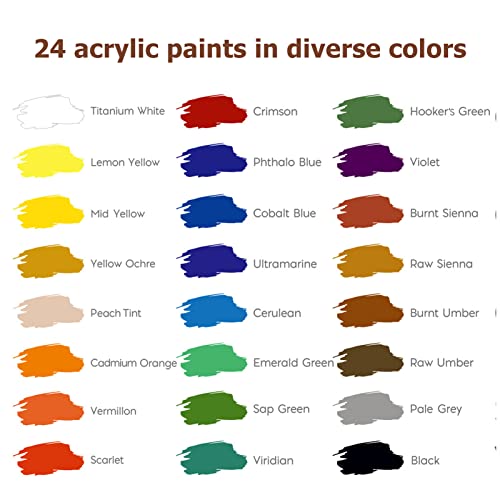 Acrylic Painting Supplies, Acrylic Paint Set Safe Easy Coloring Waterproof User Friendly for Artist
