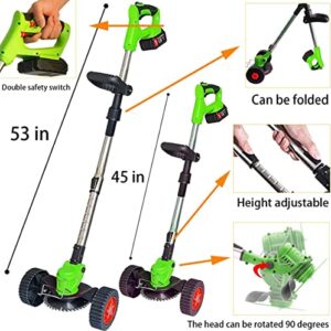 Electric Weed Wacker Cordless stringless 36V 4.0 Ah Electric Weed Eater Battery Powered，Grass Trimmer Edger Lawn Tool with 2 Batteries and 3 Types Blades Lightweight Brush Cutter for Yard and Garden