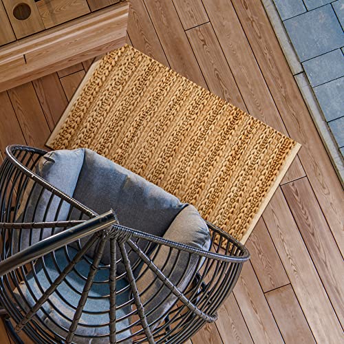 Jute Cotton Patsan Rug 24x36 inches (2x3 Feet) Farmhouse Style,Indoor Entryway Rug, for Room Doorway of Your Home, Hand Woven by Skilled Artisans_Natural Jute Cotton Rug