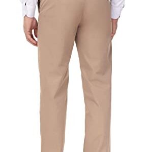 Soojun Men's Classic Fit Wrinkle Resistant Comfort Waist Flex Pant, Khaki, 38Wx30L