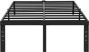 kilyssa full size bed frame 18 inches high, metal platform bed frames 3500 lbs heavy duty steel slat support easy assembly bed frames full noise free no box spring needed,black