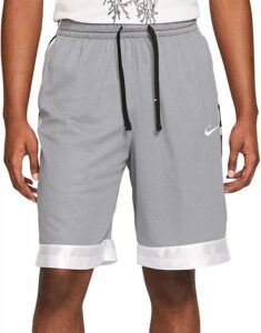 nike dri-fit elite stripe men's basketball training shorts (college grey/black/white)