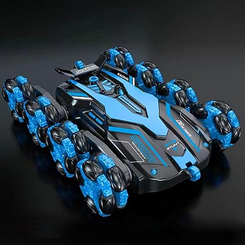 Remote Control Car for Boys 4-7 & 8-12, Kids RC Stunt Car Toy, 360 ° Rotating Remote Control Car Toys with Spray and LED, 2.4Ghz RC Cars, 2 Batteries, Birthday Gift for 6, 7+ Year Old Boys