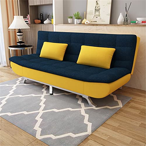 JHKZUDG Futon Sofa Bed, Folding Sofa Bed,Couch Sleeper Convertible Foldable,Recliner with Adjustable Backrest Sofa Bed, for Living Room, Office, Room,Blue,90 × 85 × 90cm