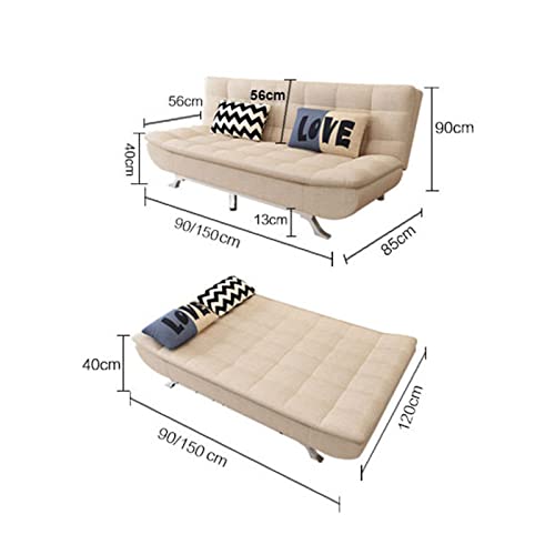 JHKZUDG Futon Sofa Bed, Folding Sofa Bed,Couch Sleeper Convertible Foldable,Recliner with Adjustable Backrest Sofa Bed, for Living Room, Office, Room,Blue,90 × 85 × 90cm