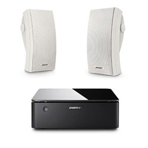 bose 251 outdoor environmental speakers (pair), white with music amplifier