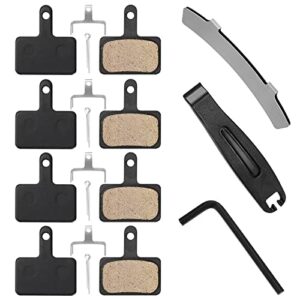 4 pairs bike brake pads,bicycle brake pads with installation tools compatible with trp tektro shimano brake pads mt200 m355 m446 m315 m365,mtb bike disc brake pads compatible with ebike brake pads