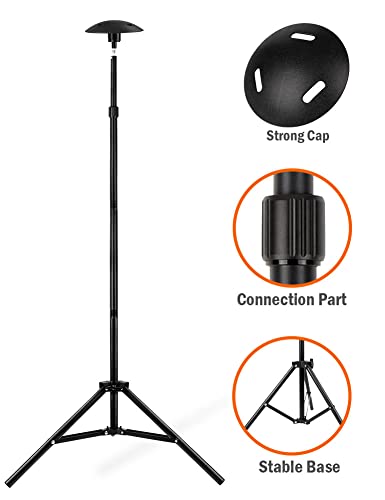 iCOVER Boat Cover Support Pole-Height Adjustable Iron Alloy Support Pole Telescoping Support System with Tripod Base for Jon Boat Pontoon Boat for Patio Furniture