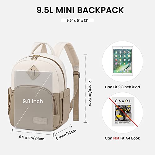 LOVEVOOK Mini Backpack Purse for Women, Small Fashion Backpack, Lightweight Cute Daypack for Travel Dating Khaki-Cream