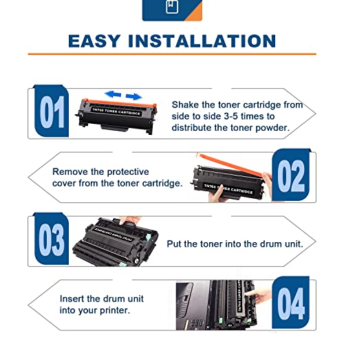 ANKINK TN760 TN730 High Yield Toner Cartridge Replacement for Brother TN-760 730 for HL-L2350DW HL-L2395DW HL-L2390DW HL-L2370DW MFC-L2750DW MFC-L2710DW MFC-L2730DW DCP-L2550DW Laser Printer,2 Black