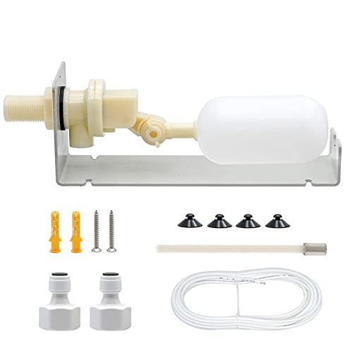 PAMUNULA Water Fountain Auto Fill System AutoFill Water Level Kit, 1/4 Inch Tube with Adjustable Arm for Outdoor Fountain Pond Aquariums Aquaculture