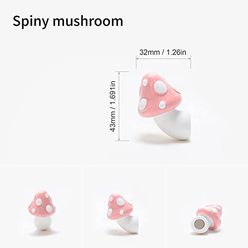 JADDSA Mushroom Fridge Magnet 3D Resin Refrigerator Magnets Stickers Cute Magnets Kitchen Decoration,Decorative Magnets with Double-Sided Stickers to Satisfy Any Panel. (Pink)