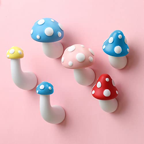 JADDSA Mushroom Fridge Magnet 3D Resin Refrigerator Magnets Stickers Cute Magnets Kitchen Decoration,Decorative Magnets with Double-Sided Stickers to Satisfy Any Panel. (Pink)