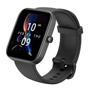 amazfit bip 3 pro smart watch for android iphone, gps, 1.69" display, 14-day battery life, 60+ sports modes, blood oxygen heart rate monitor, water-resistant(black) (renewed)