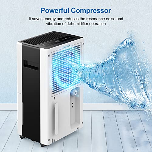 1500 Sq.ft Dehumidifiers for Home Basements, Aiusevo 22 Pint Dehumidifier for Room, with Auto and Manual Drainage, Intelligent Humidity Control, 3 Operation Modes, Ideal for RV, Bathroom