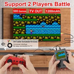 Retro Handheld Game Console, 500 Games Portable Hand Held Video Game for Kids & Adult Classical FC Games with 3.0-Inch Screen Rechargeable Battery Handheld Gaming Two Players Support for TV