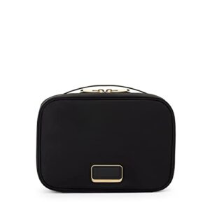 tumi voyageur tammin cosmetic bag - makeup case organizers for travel - make up bag for packing - black & gold